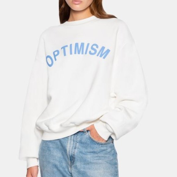 Madhappy Sweaters - Madhappy Optimism Heritage Crewneck White Sweater